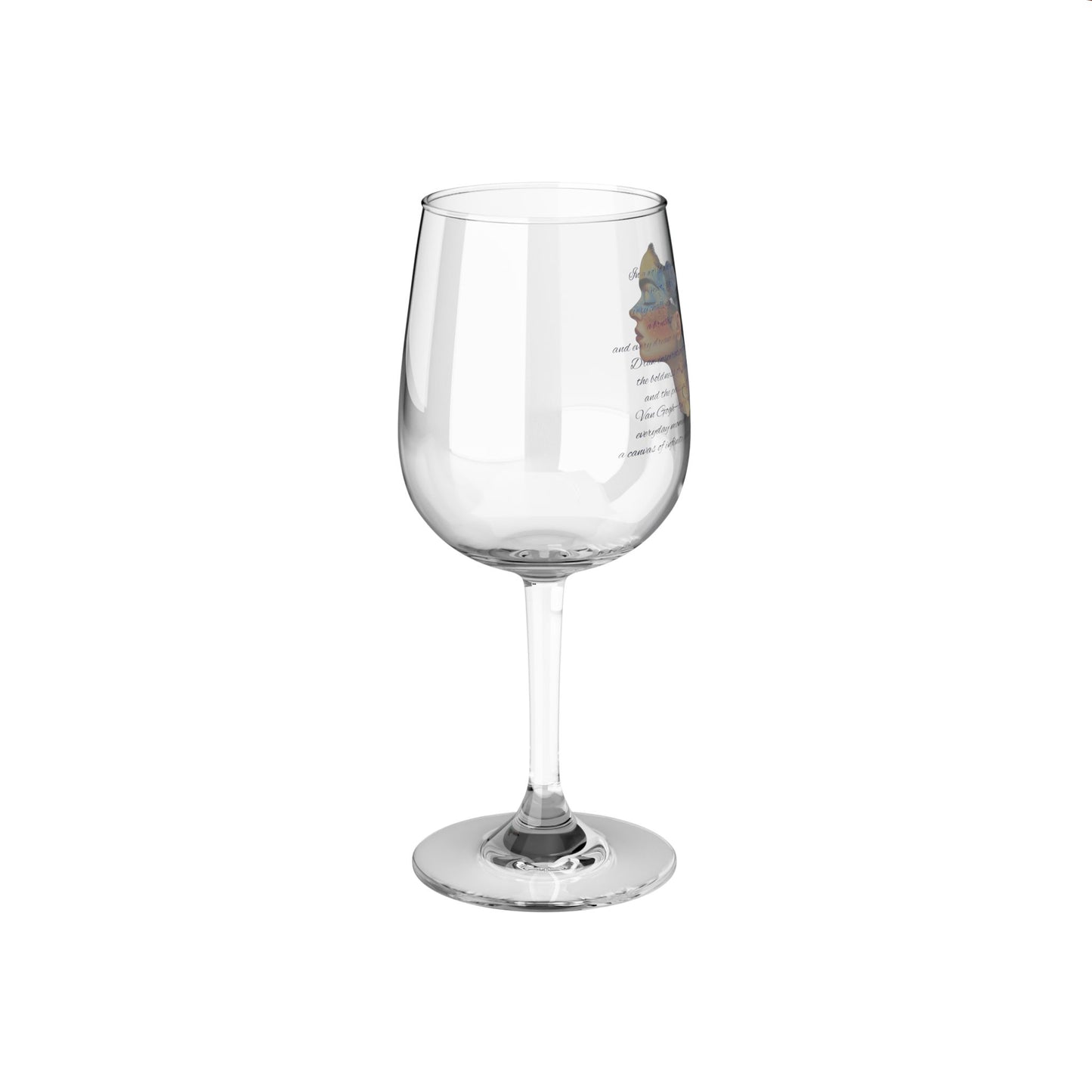 Frida-in-Van-Gogh's-World Wine Glass – 12oz