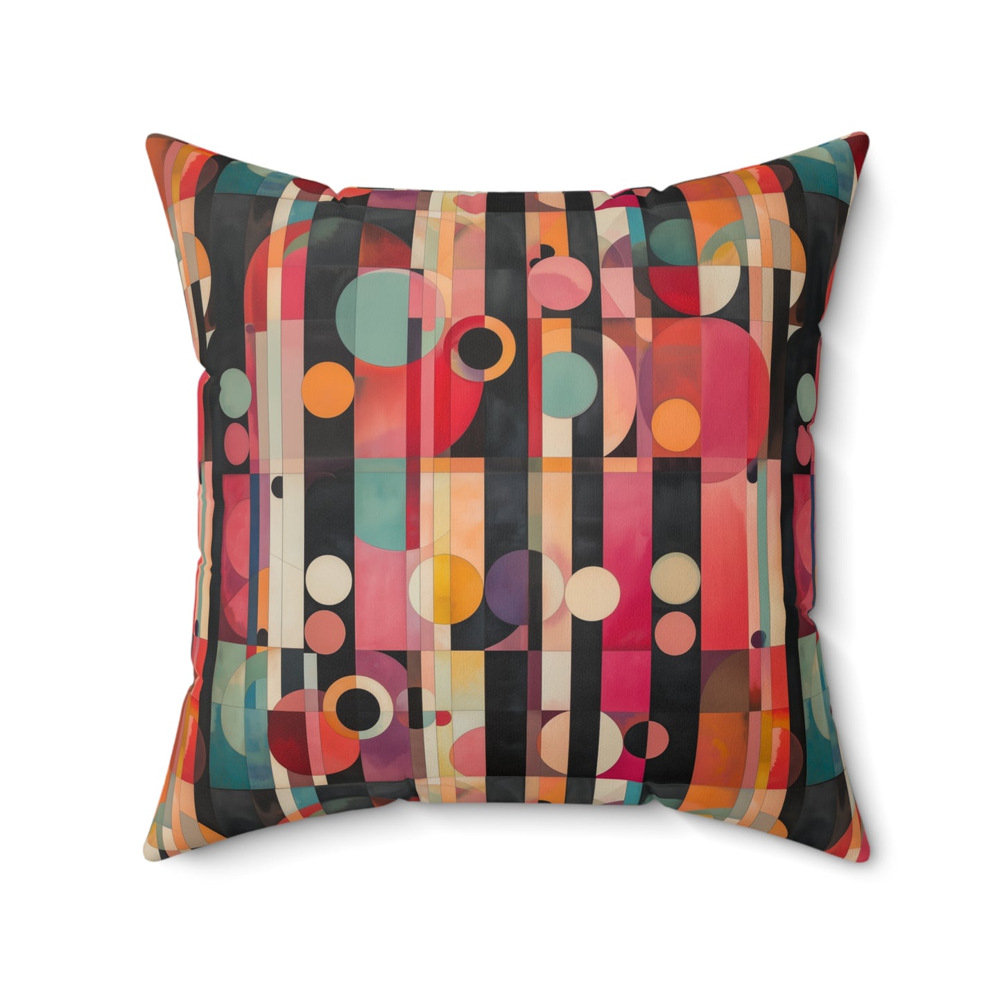 Kandinsky-Inspired Spun Polyester Square Pillow – Artistic Room Accen