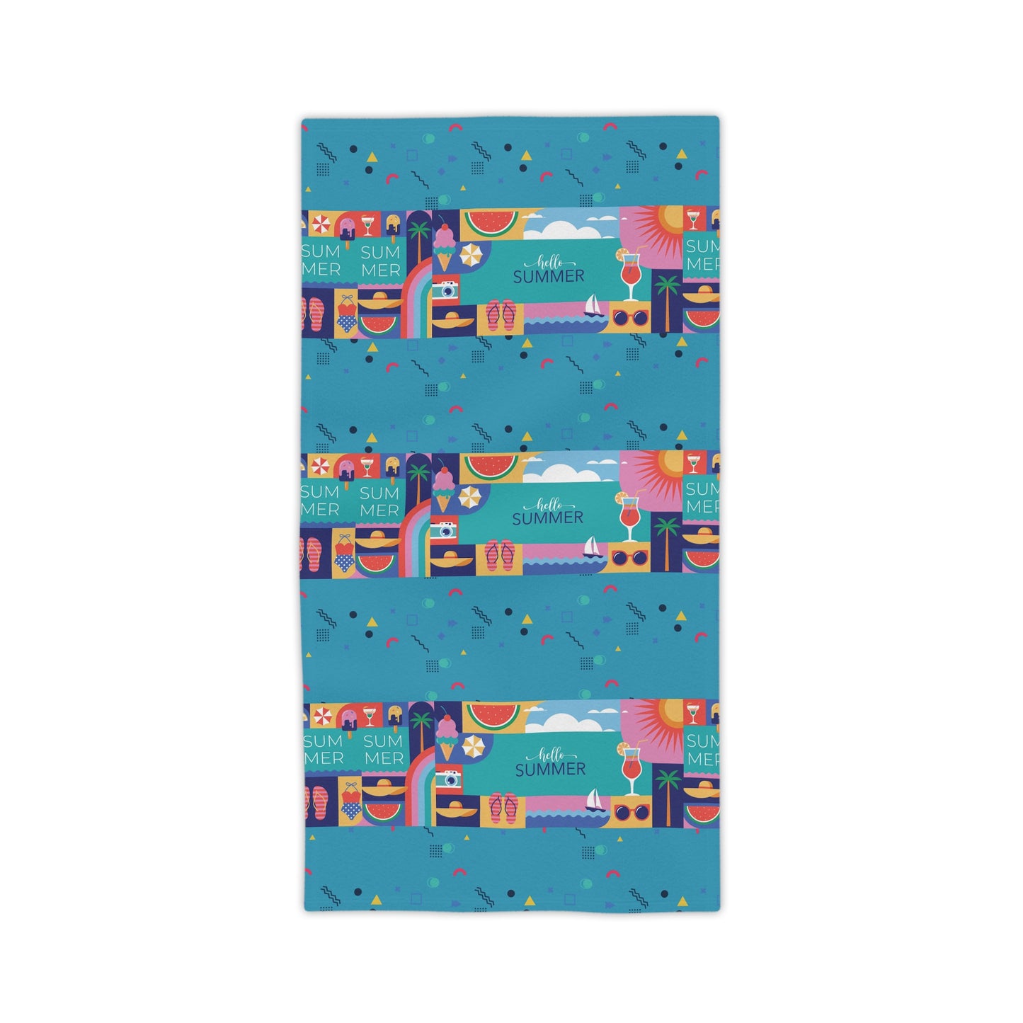 Hello Summer Beach Towel – Custom Vibrant Design for Sunny Days