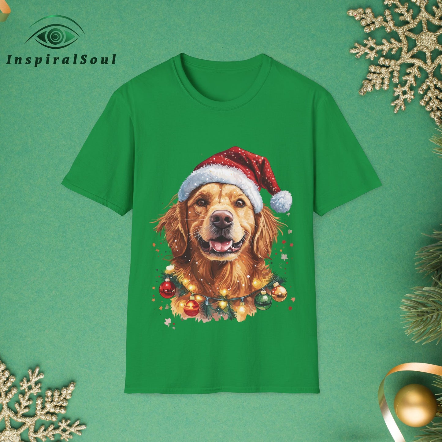 Unisex Softstyle Christmas Dog T-Shirt – Cozy & Festive Holiday Wear