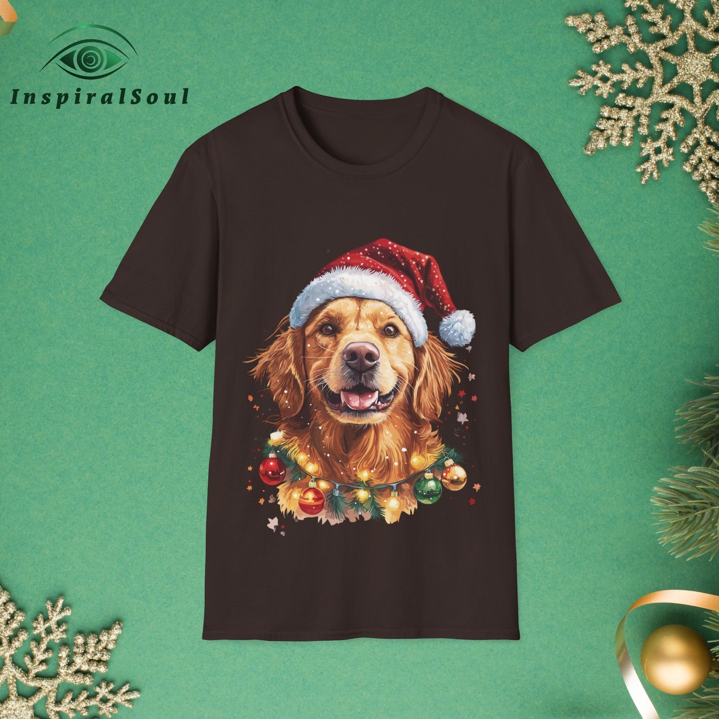 Unisex Softstyle Christmas Dog T-Shirt – Cozy & Festive Holiday Wear