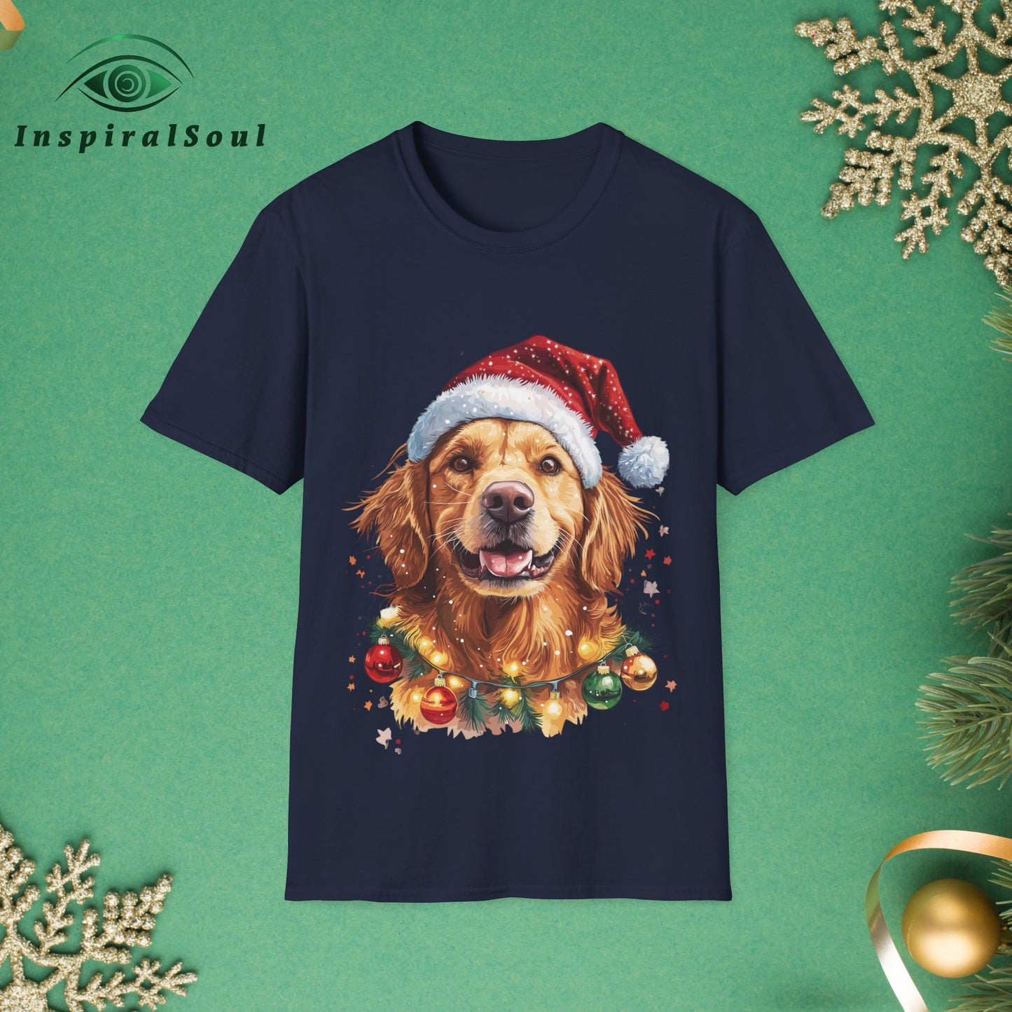 Unisex Softstyle Christmas Dog T-Shirt – Cozy & Festive Holiday Wear