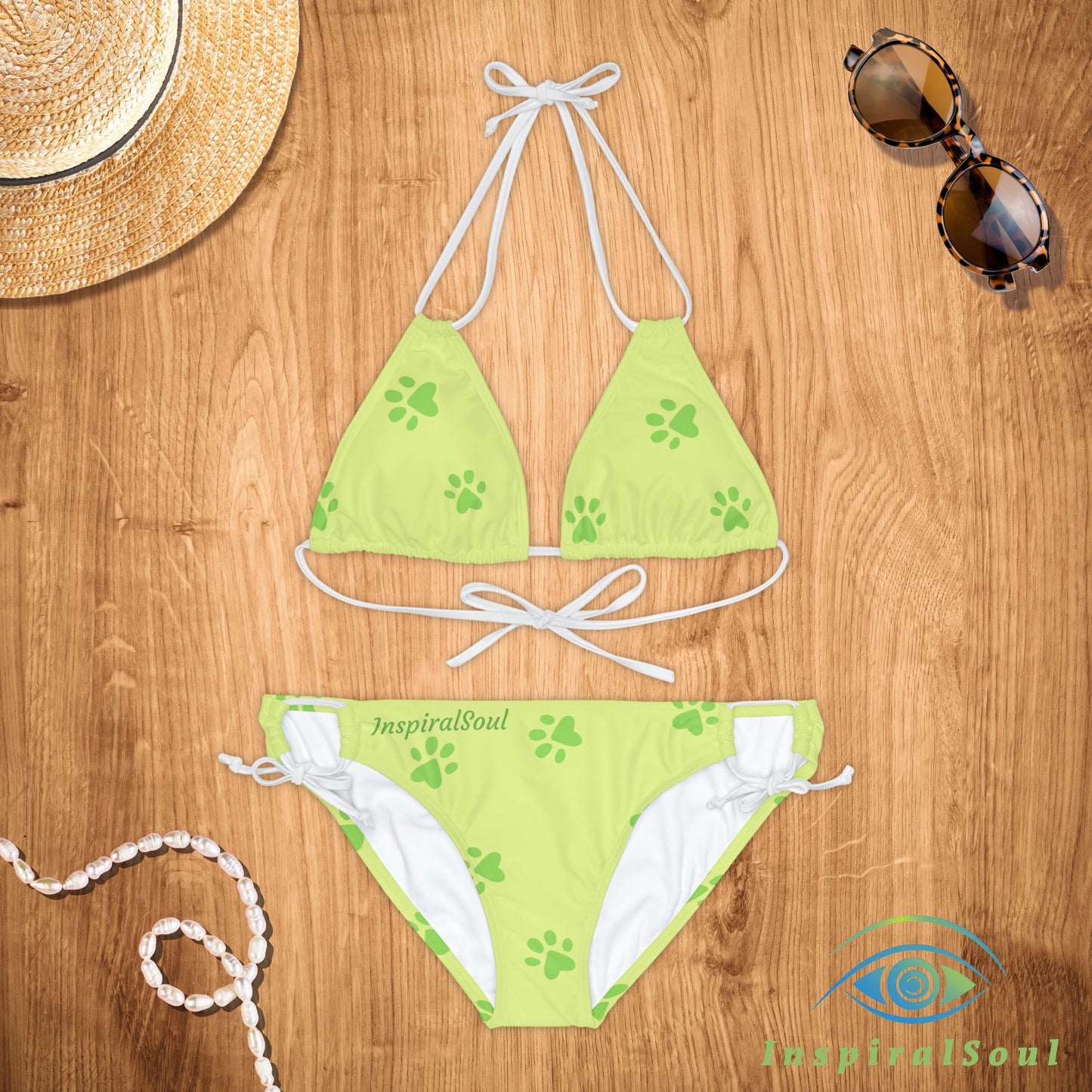 Paw Print Bikini Set – Summer Adventures Two-Piece Swimsuit with Adjustable Straps