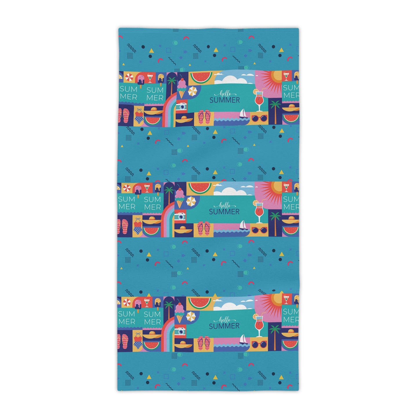 Hello Summer Beach Towel – Custom Vibrant Design for Sunny Days