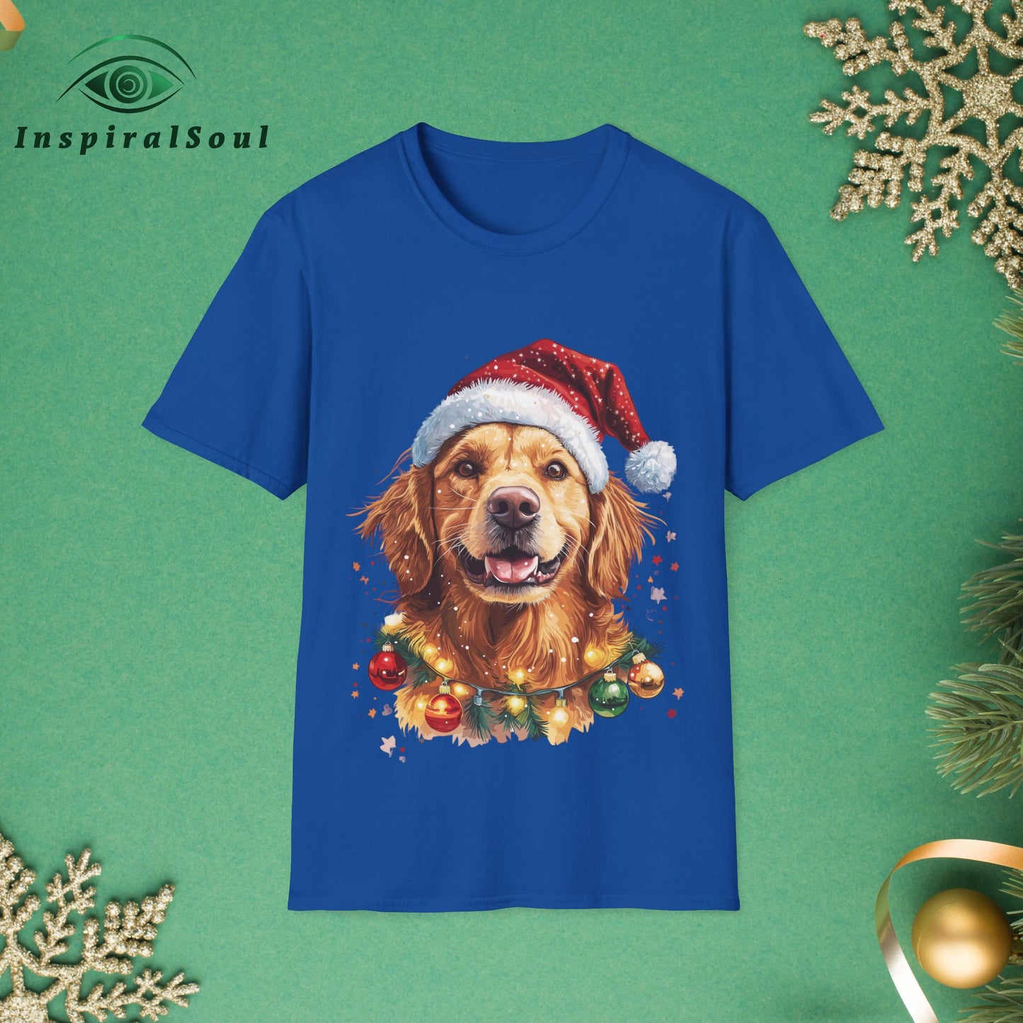 Unisex Softstyle Christmas Dog T-Shirt – Cozy & Festive Holiday Wear