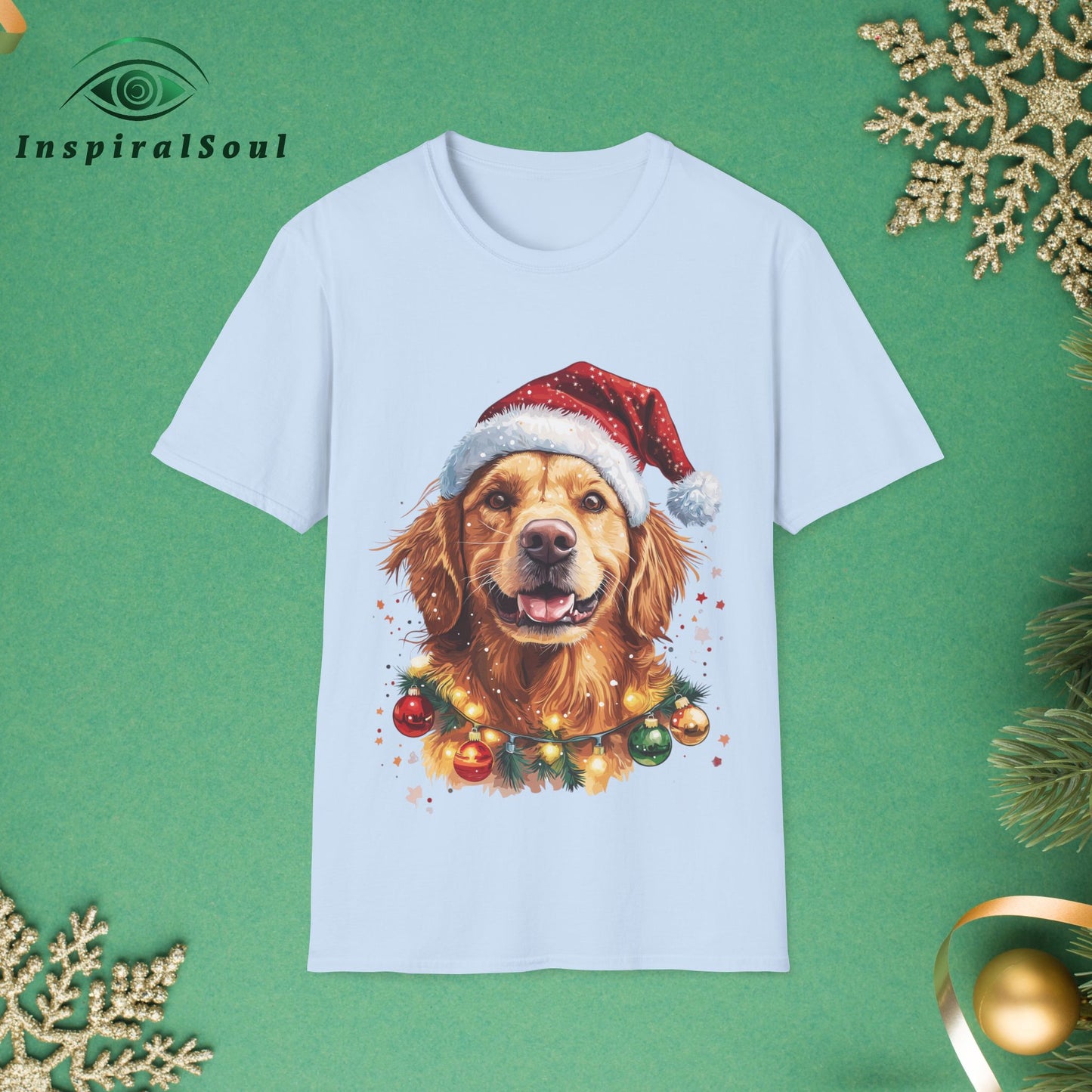 Unisex Softstyle Christmas Dog T-Shirt – Cozy & Festive Holiday Wear