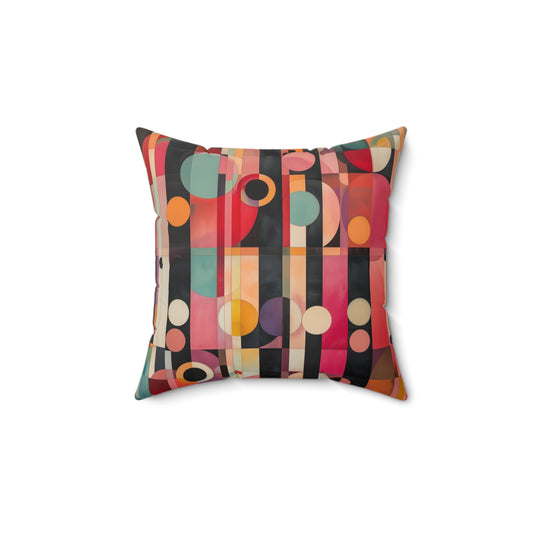 Kandinsky-Inspired Spun Polyester Square Pillow – Artistic Room Accen