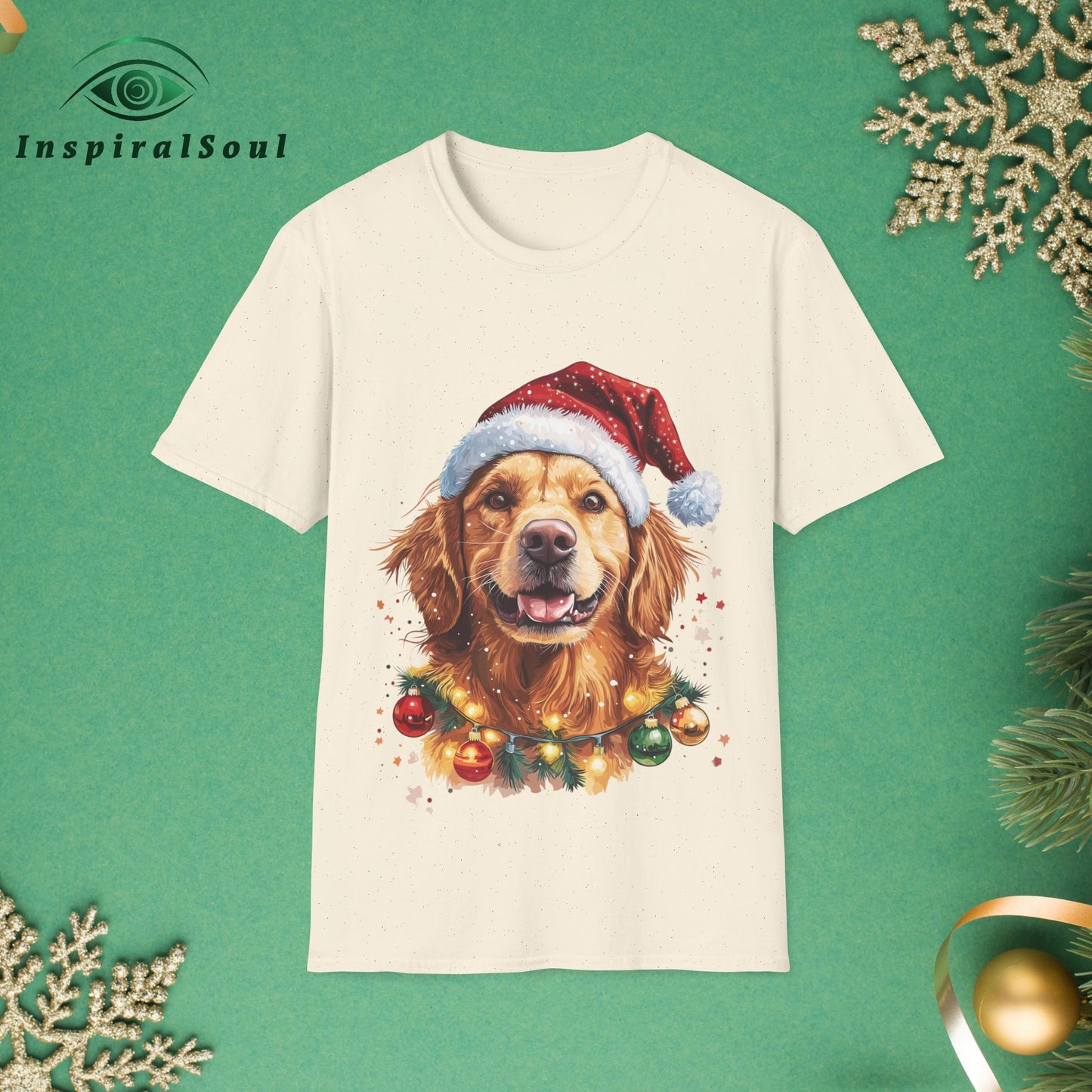 Unisex Softstyle Christmas Dog T-Shirt – Cozy & Festive Holiday Wear