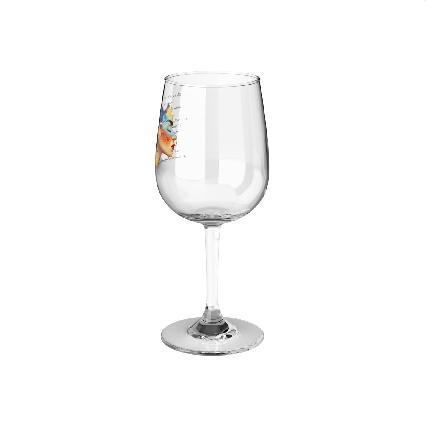 Frida-in-Van-Gogh's-World Wine Glass – 12oz