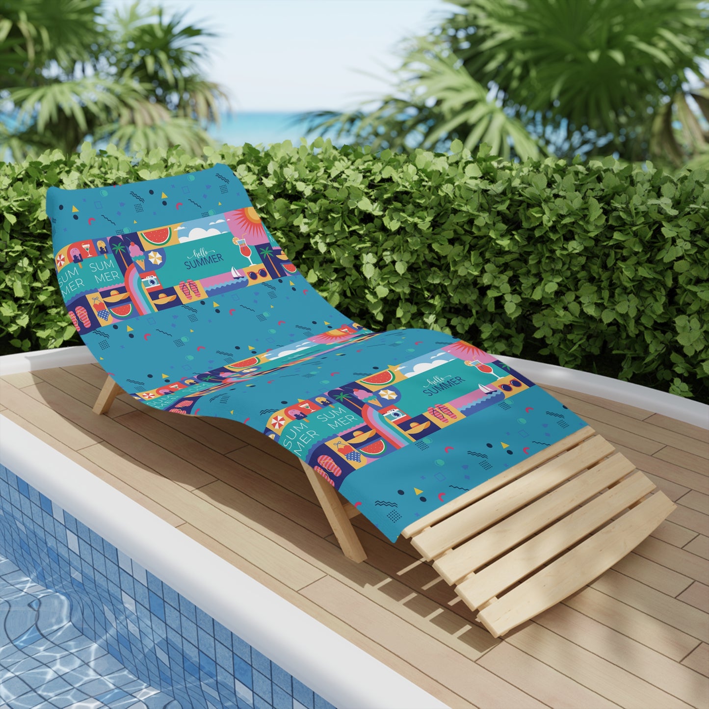 Hello Summer Beach Towel – Custom Vibrant Design for Sunny Days