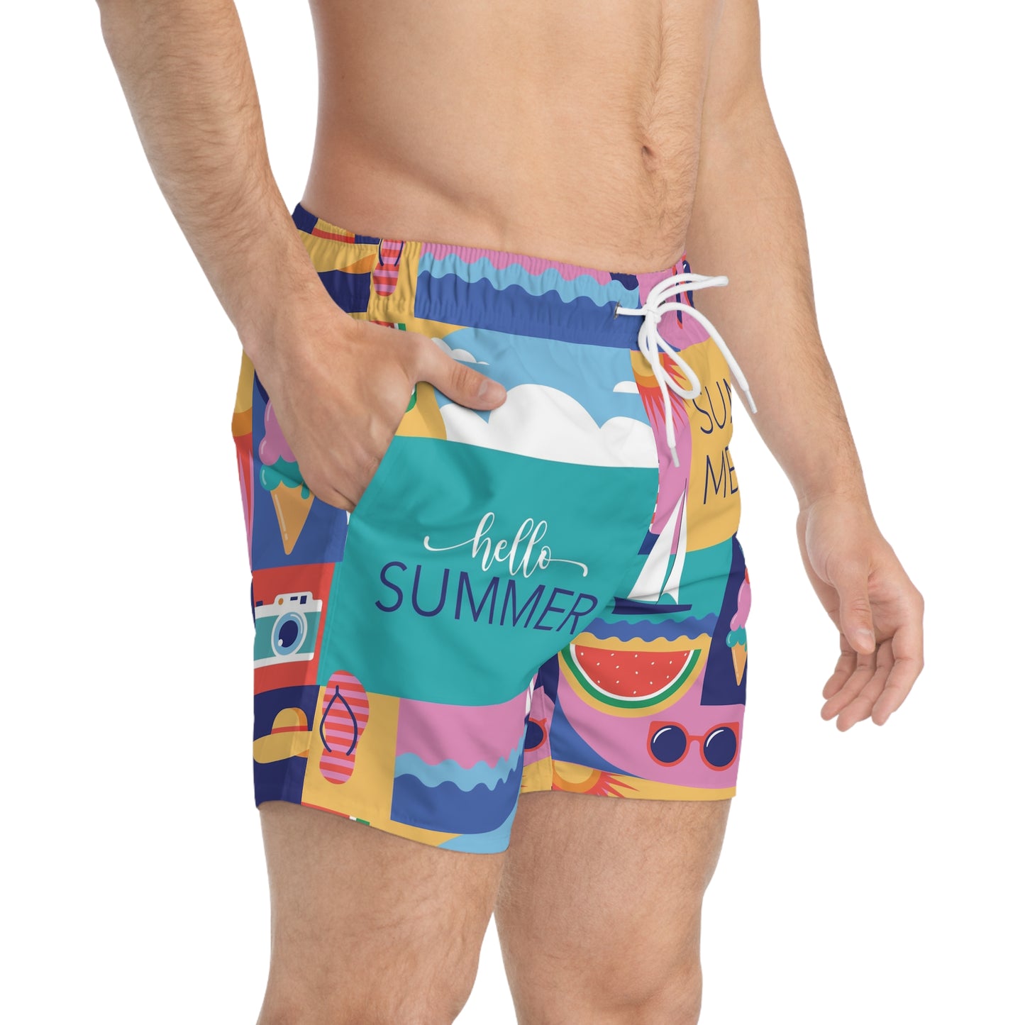 Hello Summer - Custom Swim Trunks – Dive into Summer in Style