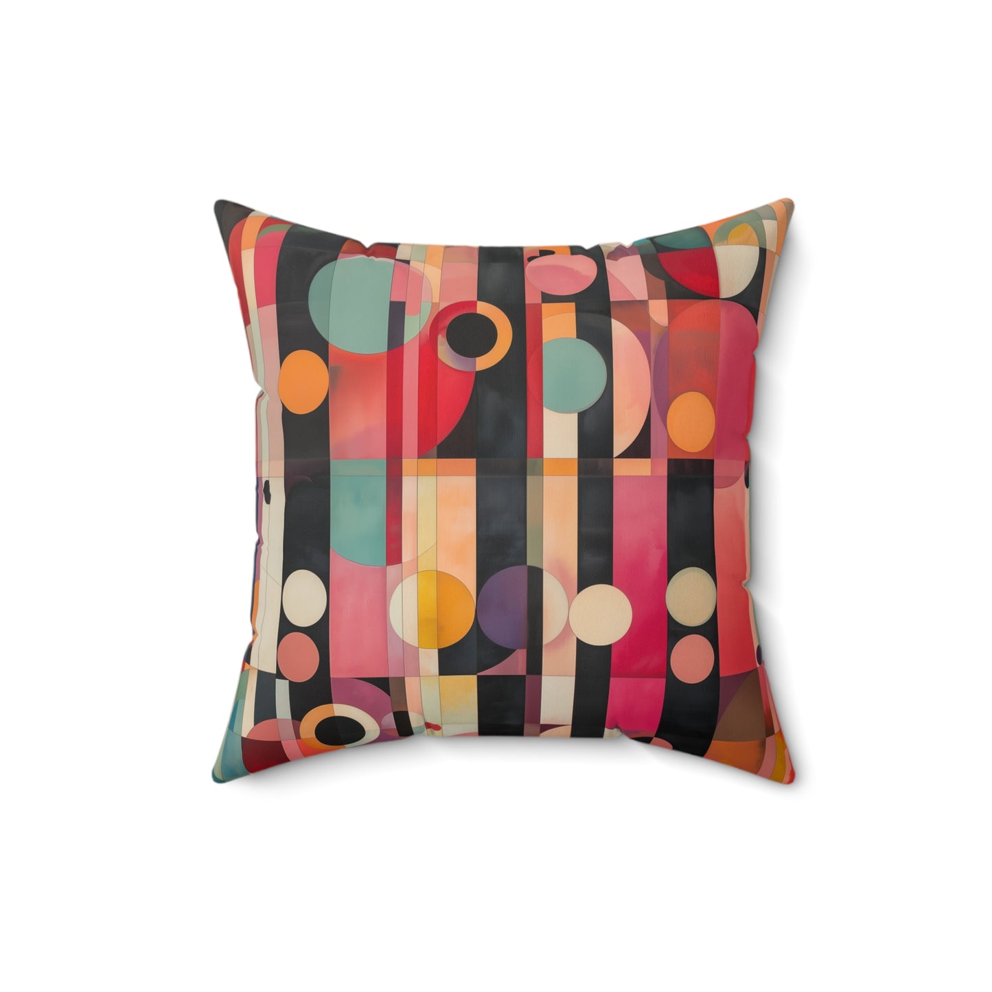 Kandinsky-Inspired Spun Polyester Square Pillow – Artistic Room Accen