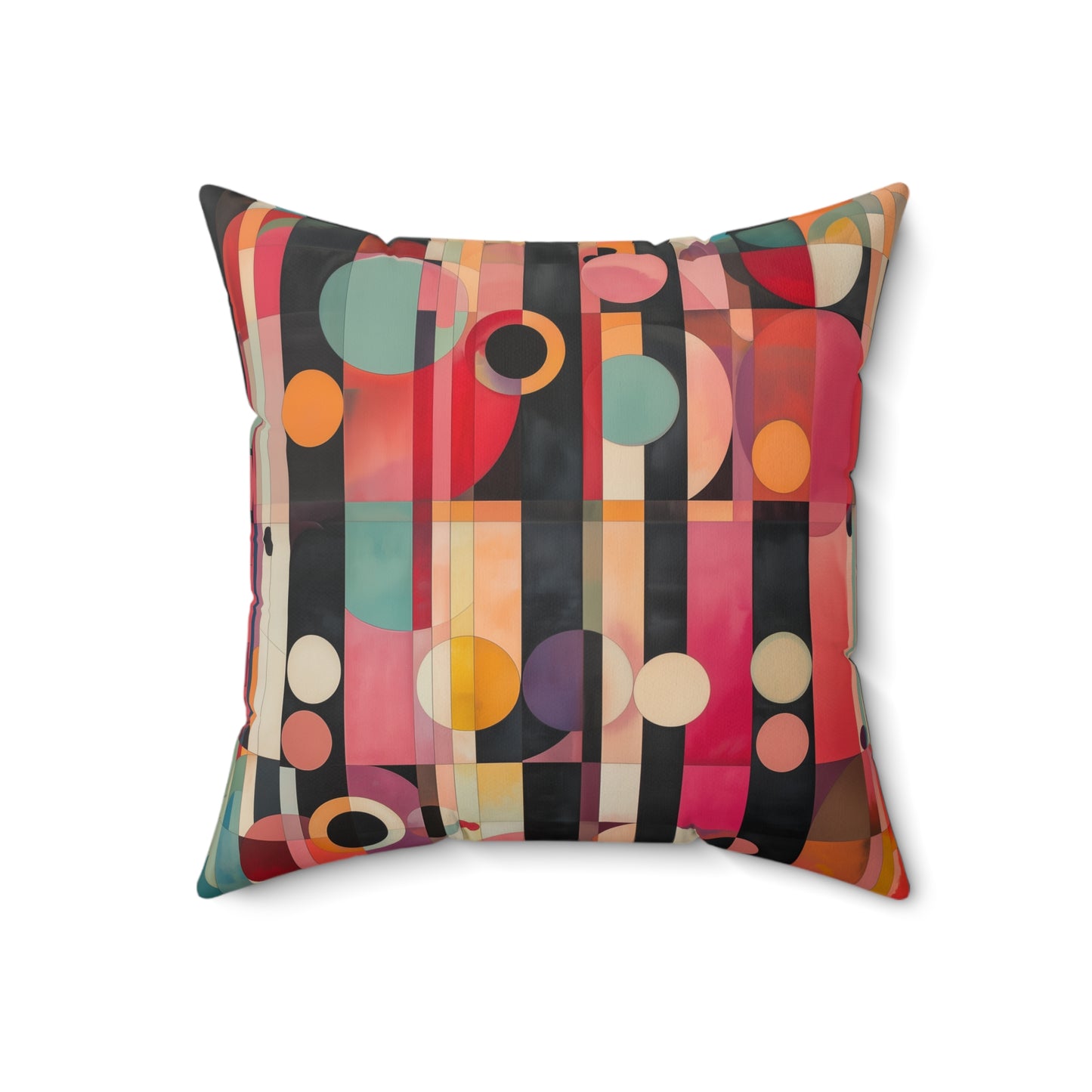 Kandinsky-Inspired Spun Polyester Square Pillow – Artistic Room Accen