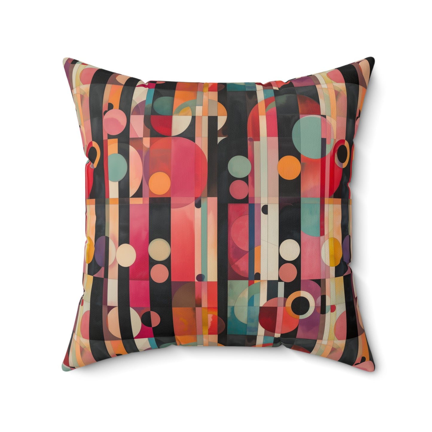 Kandinsky-Inspired Spun Polyester Square Pillow – Artistic Room Accen