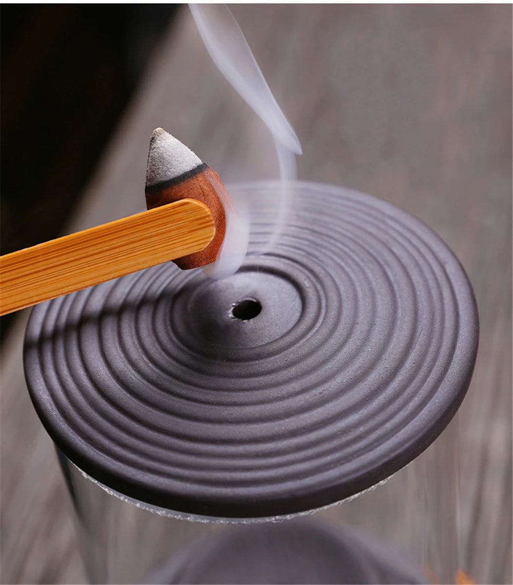 Ceramic Backflow Incense Burner with 50pcs Incenses