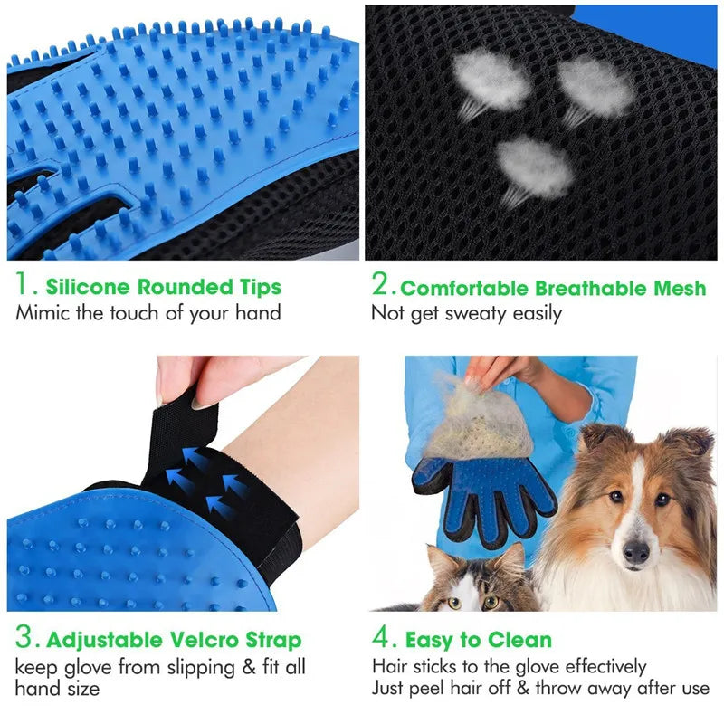 New Silicone Dog Toy Brush Glove – Gentle Deshedding & Grooming Glove for Pet Bathing & Cleaning