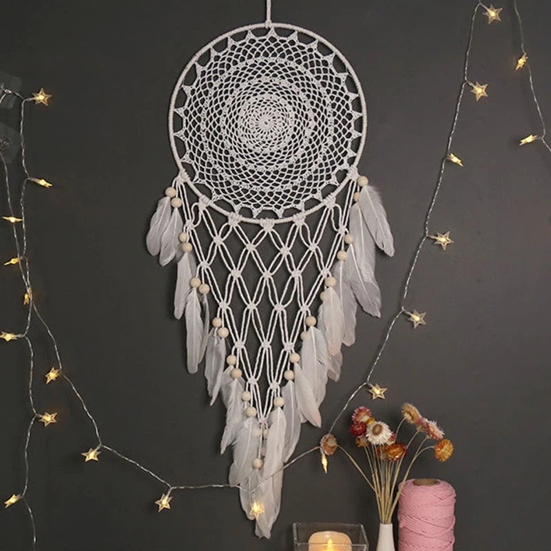 Nordic Indian Dream Catcher Hand-Woven Large 35cm Macrame Dreamcatcher Decor For Wedding Party Home Decoration Tassel Pendant