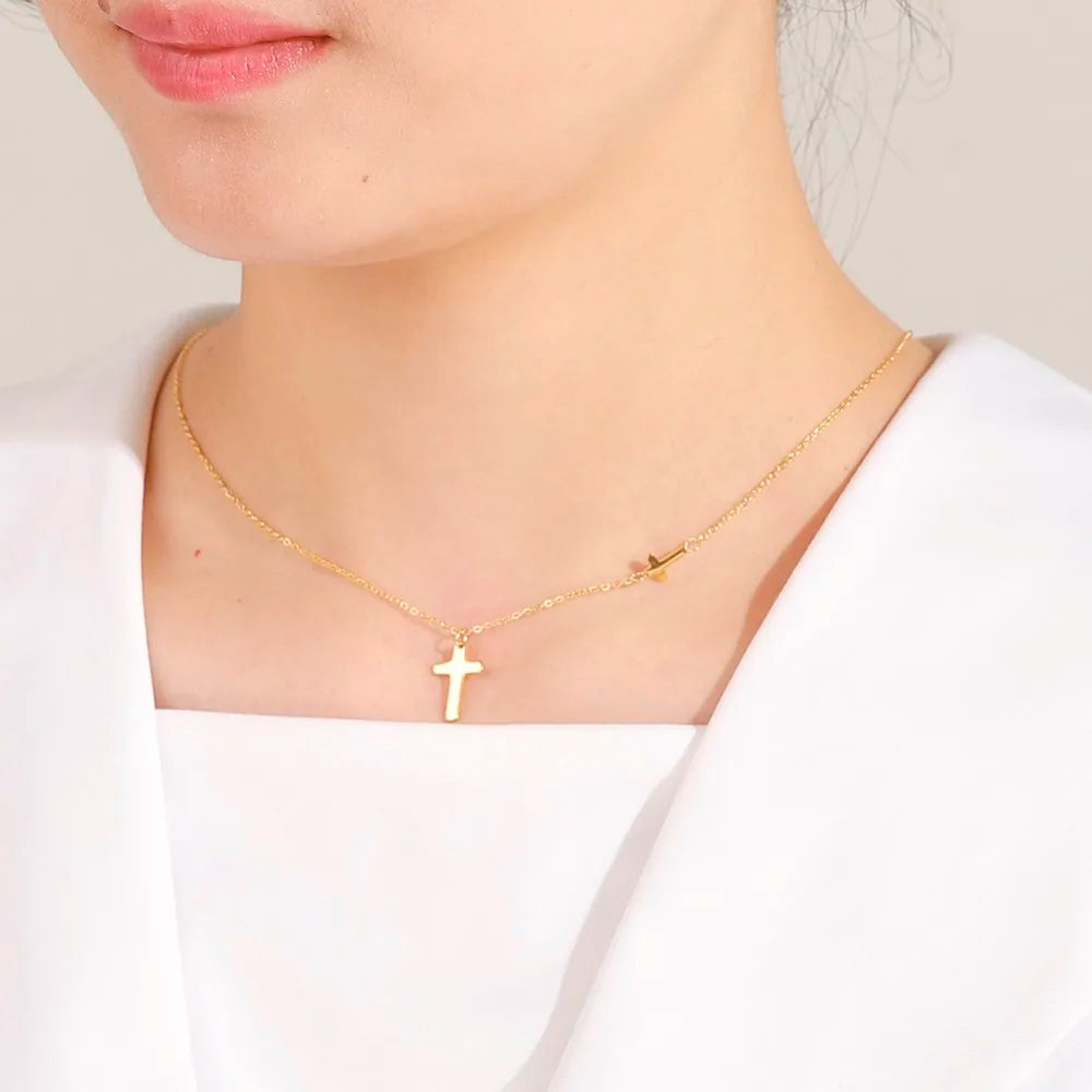 Elegant Double-Layer Geometry Pendant Necklace – Fashion Multilayer Chain Choker for Women’s Trendy Style ✨