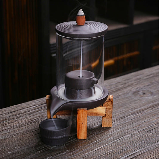 Ceramic Backflow Incense Burner with 50pcs Incenses