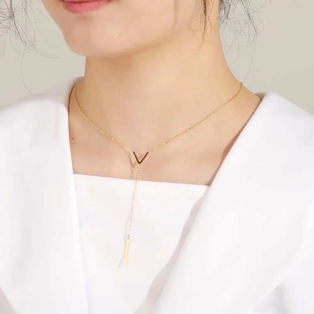 Elegant Double-Layer Geometry Pendant Necklace – Fashion Multilayer Chain Choker for Women’s Trendy Style ✨