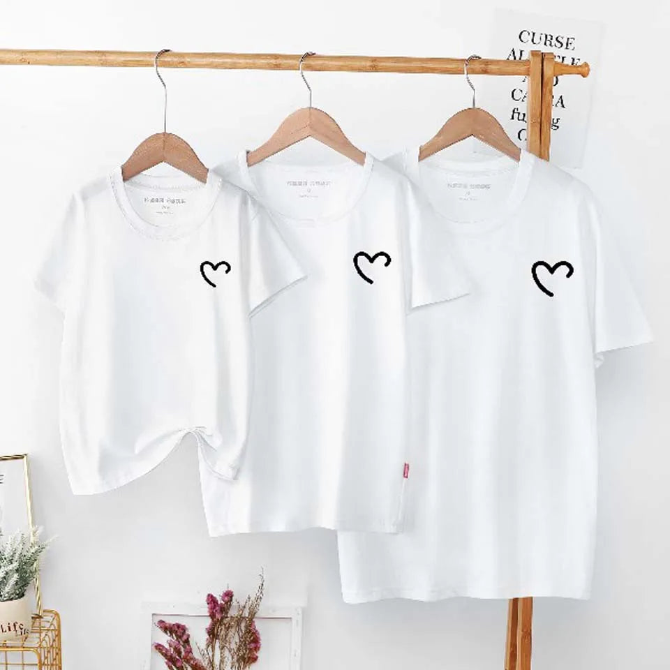 New Sale Quality Cotton Baby Mom Dad T Shirts Tops Fashion Family Matching Outfits Daddy Mommy And Daughter Son Matching Clothes