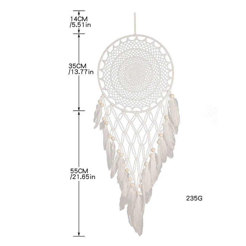 Nordic Indian Dream Catcher Hand-Woven Large 35cm Macrame Dreamcatcher Decor For Wedding Party Home Decoration Tassel Pendant