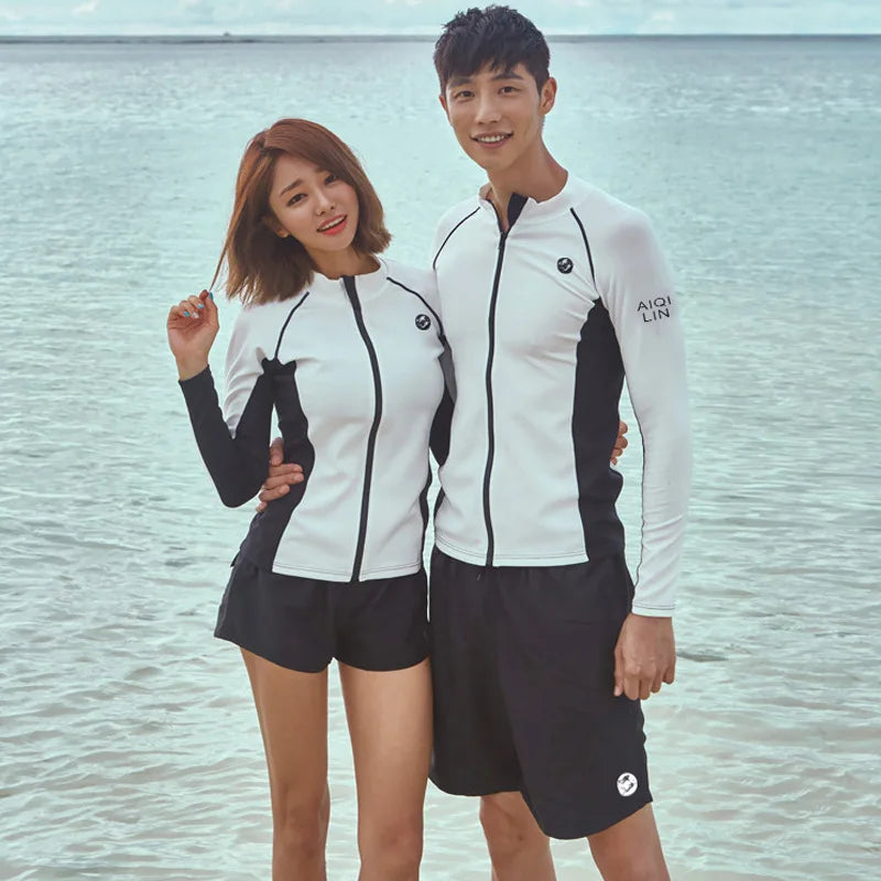 Men's and Women's Rash Guard Set – Long Sleeve Swim Shirt & Bottoms with UV Sun Protection