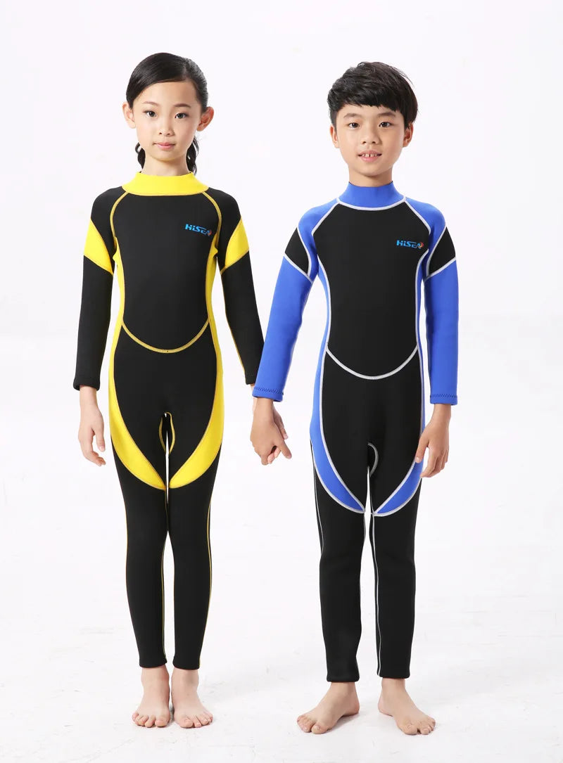 Kids 3mm Neoprene Wetsuit – Boys' Swimming, Diving, Surfing, and Rash Guard Suit