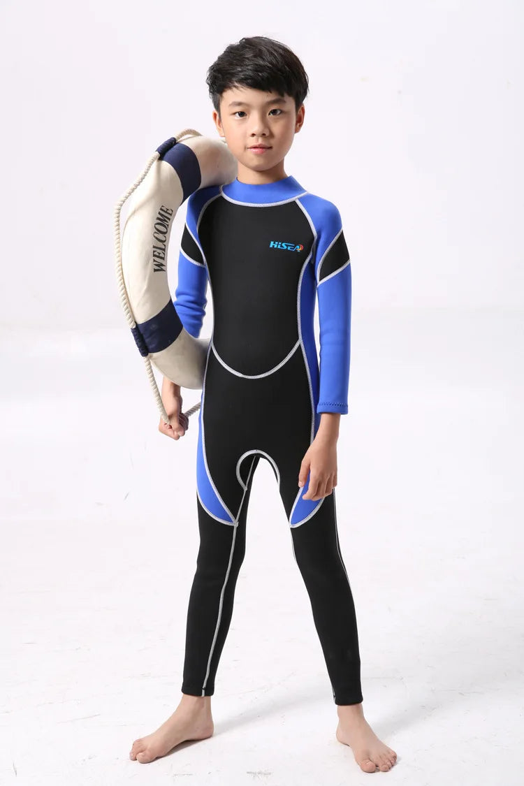 Kids 3mm Neoprene Wetsuit – Boys' Swimming, Diving, Surfing, and Rash Guard Suit