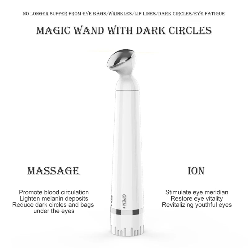 Portable Electric Vibration Eye Massage Pen for Dark Circle & Puffiness Removal - Skin Care & Anti-Wrinkle Eye Massager