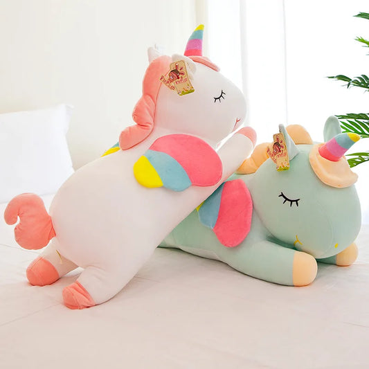 40cm Plush Rainbow Horse Kawaii Soft Stuffed Unicorn Doll Toy – Children's Pillow & Birthday Gift