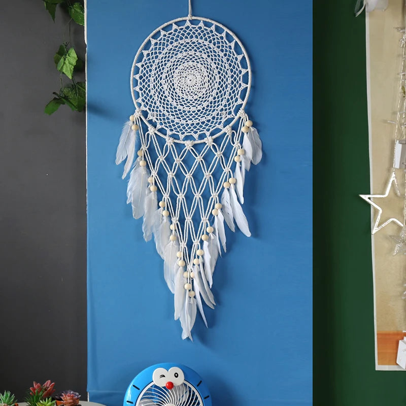 Nordic Indian Dream Catcher Hand-Woven Large 35cm Macrame Dreamcatcher Decor For Wedding Party Home Decoration Tassel Pendant