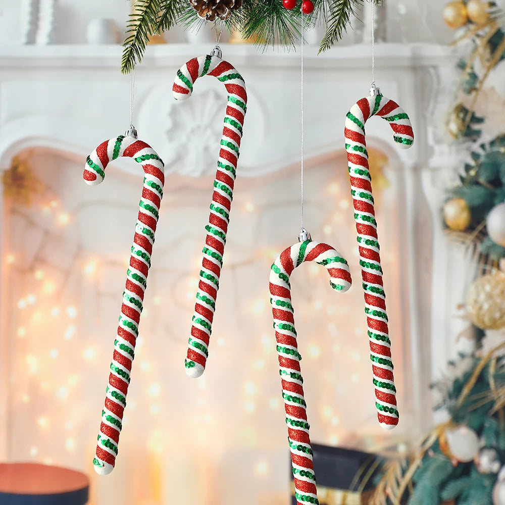 Big Size Candy-Shaped Christmas Ornaments – Hanging Candy Canes & Lollipop Tree Balls for Festive Decor