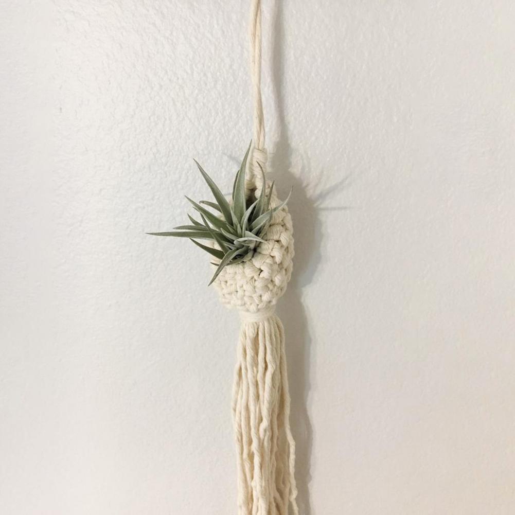 Pineapple-Shaped Cotton Macrame Hanging Basket – Mini Planter for Indoor & Outdoor Decor