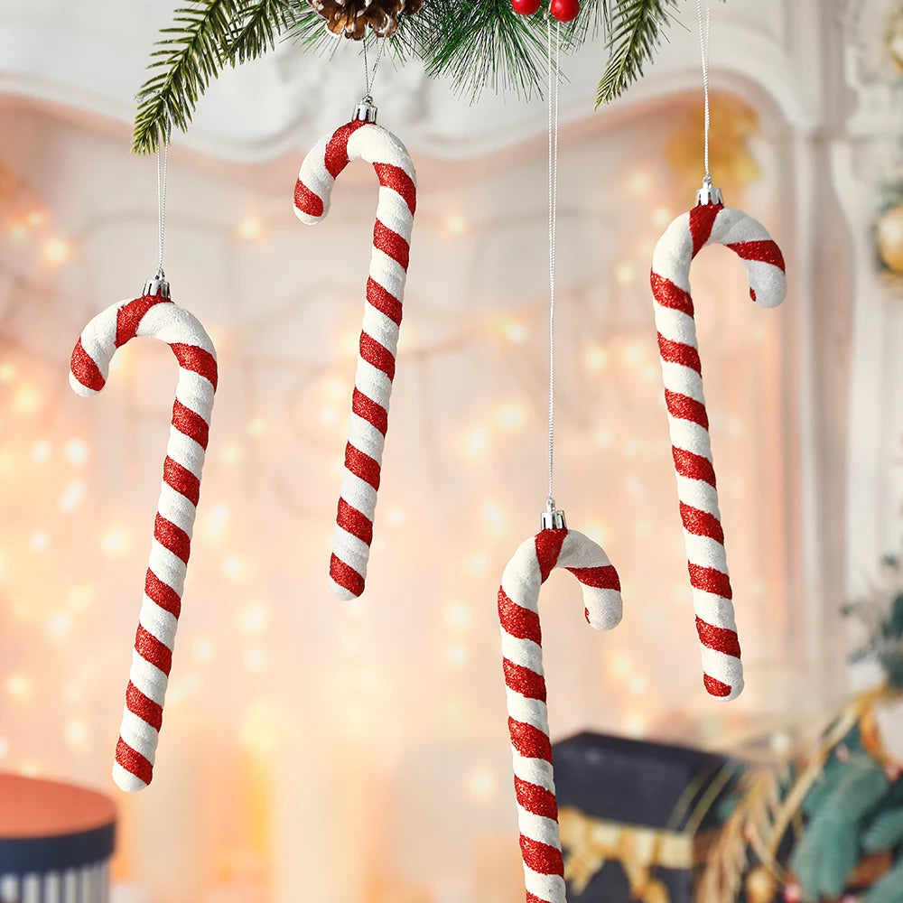 Big Size Candy-Shaped Christmas Ornaments – Hanging Candy Canes & Lollipop Tree Balls for Festive Decor