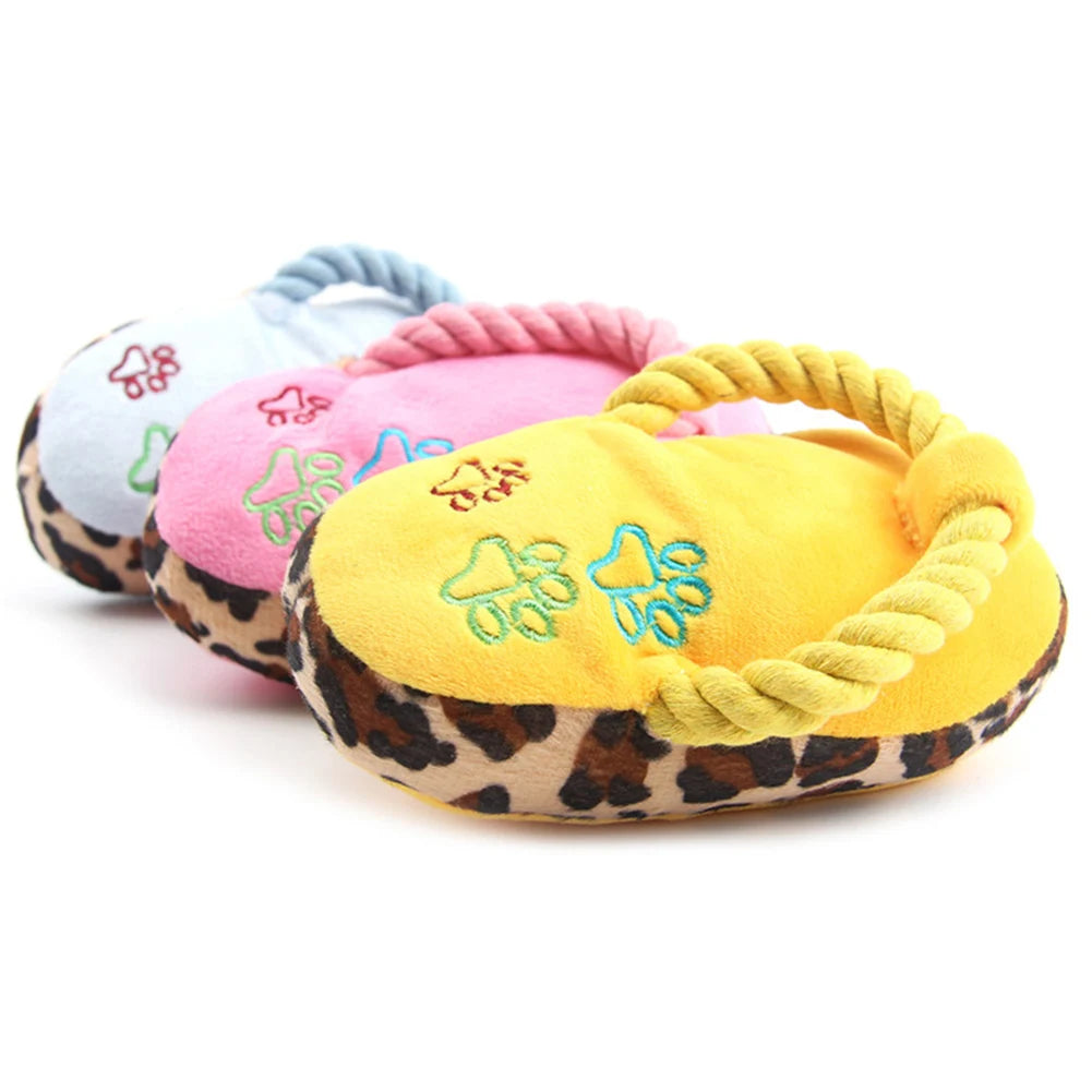 Funny Plush Slipper Dog Toy – Soft Chew Toy for Small & Medium Dogs