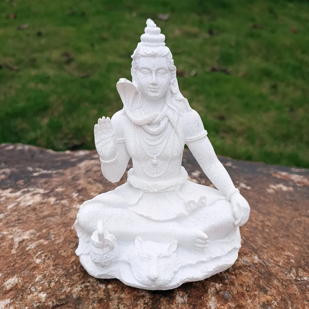 Vilead Sandstone Shiva Statue – 13cm Resin Yoga Figurine for Zen, Meditation, and Home Decor