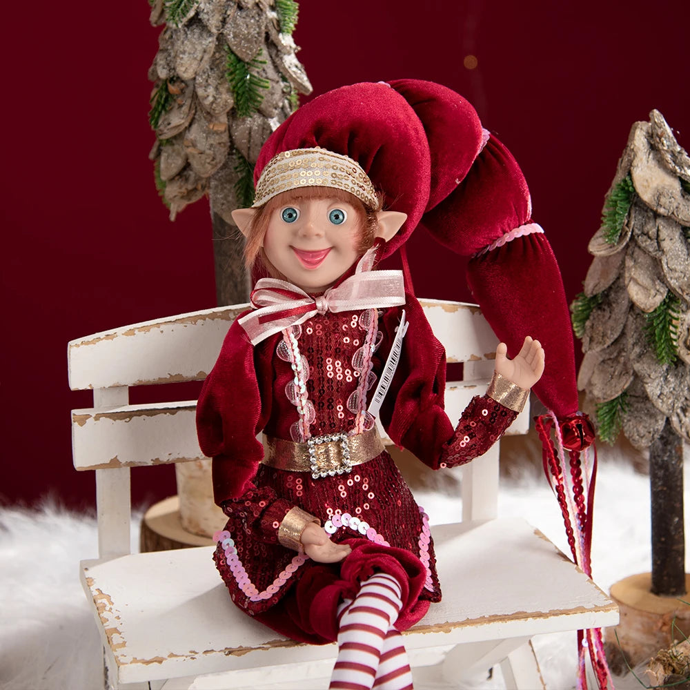 Bendable Christmas Elf Dolls – 50cm/19.6in Magical Holiday Ornaments (2 PCS Set)