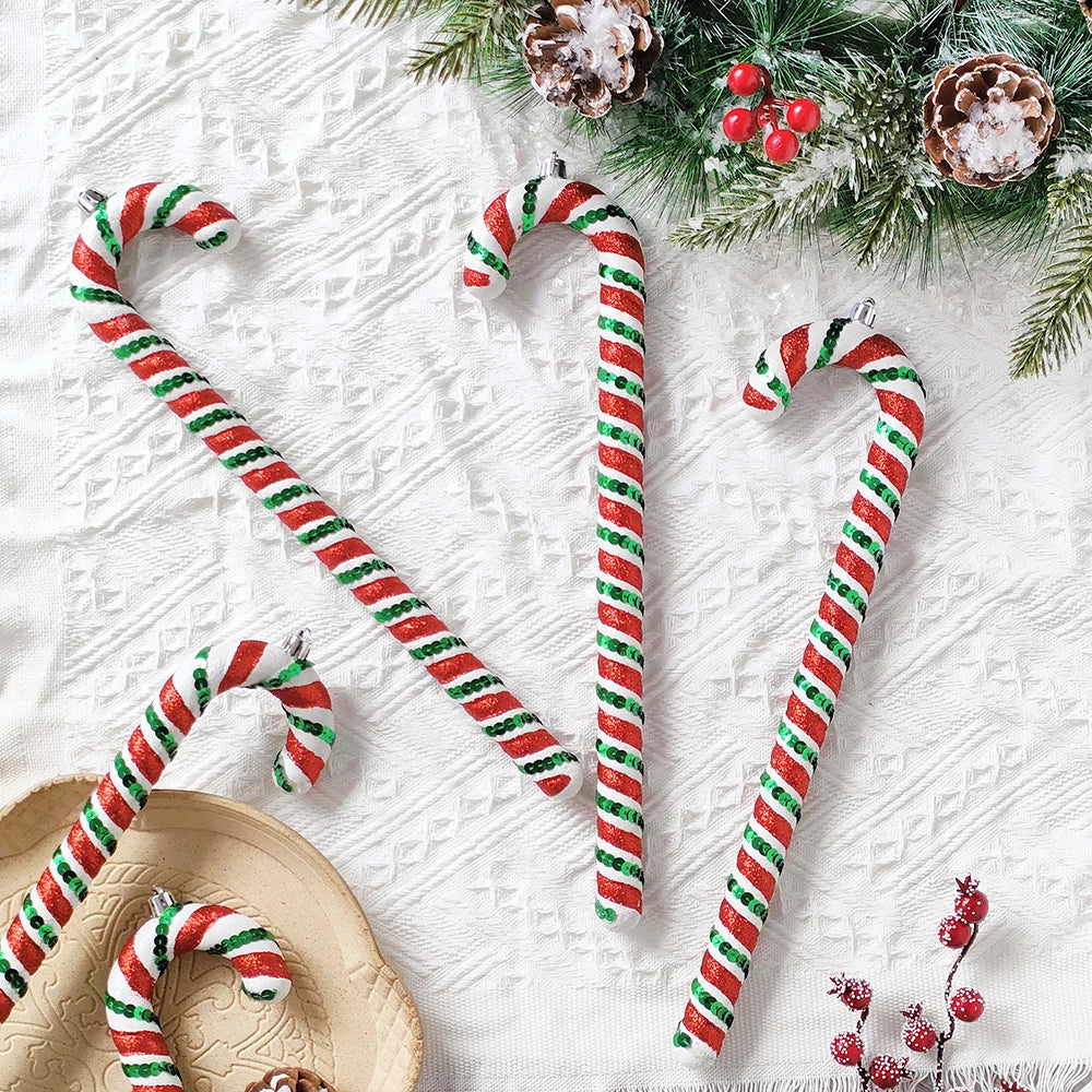 Big Size Candy-Shaped Christmas Ornaments – Hanging Candy Canes & Lollipop Tree Balls for Festive Decor