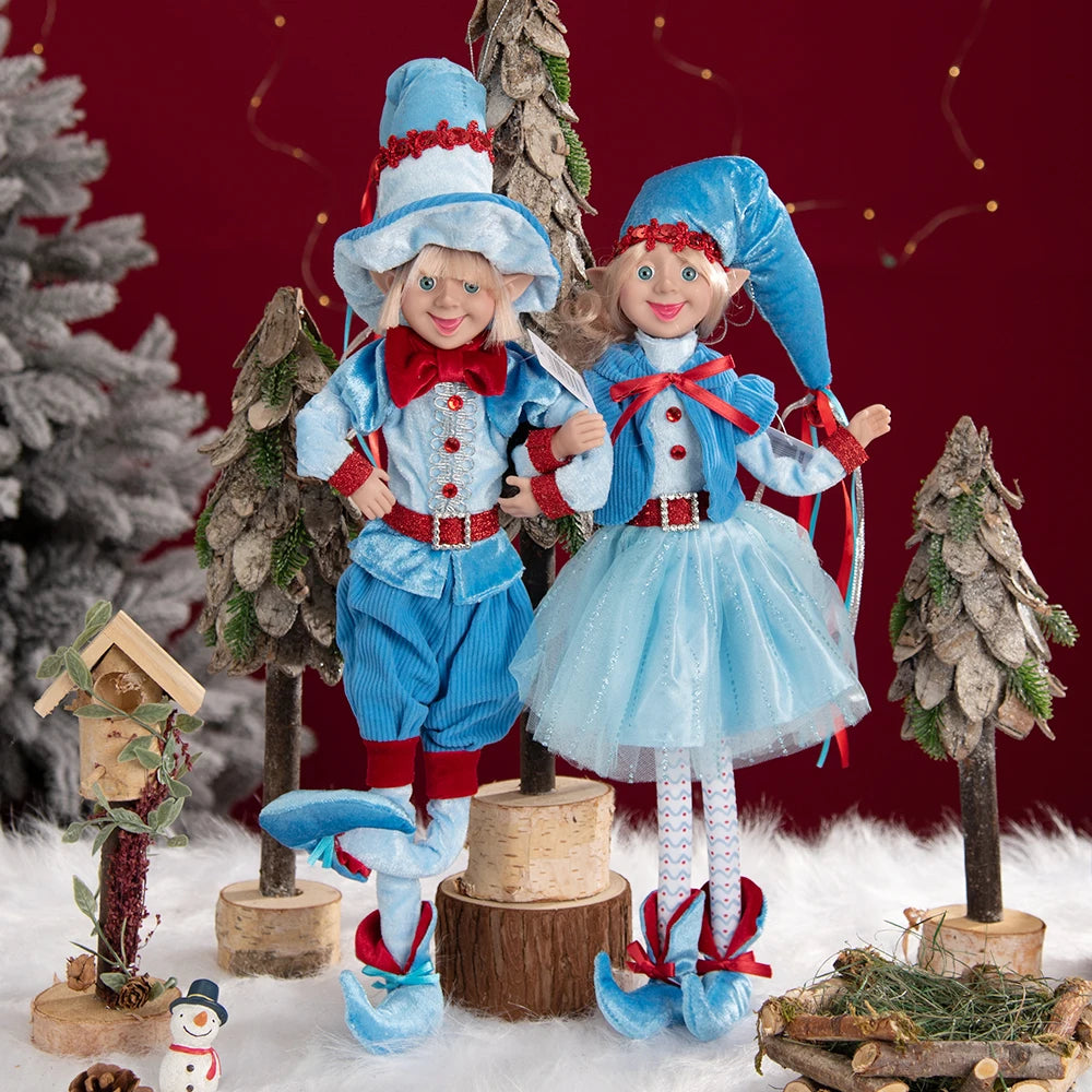 Bendable Christmas Elf Dolls – 50cm/19.6in Magical Holiday Ornaments (2 PCS Set)