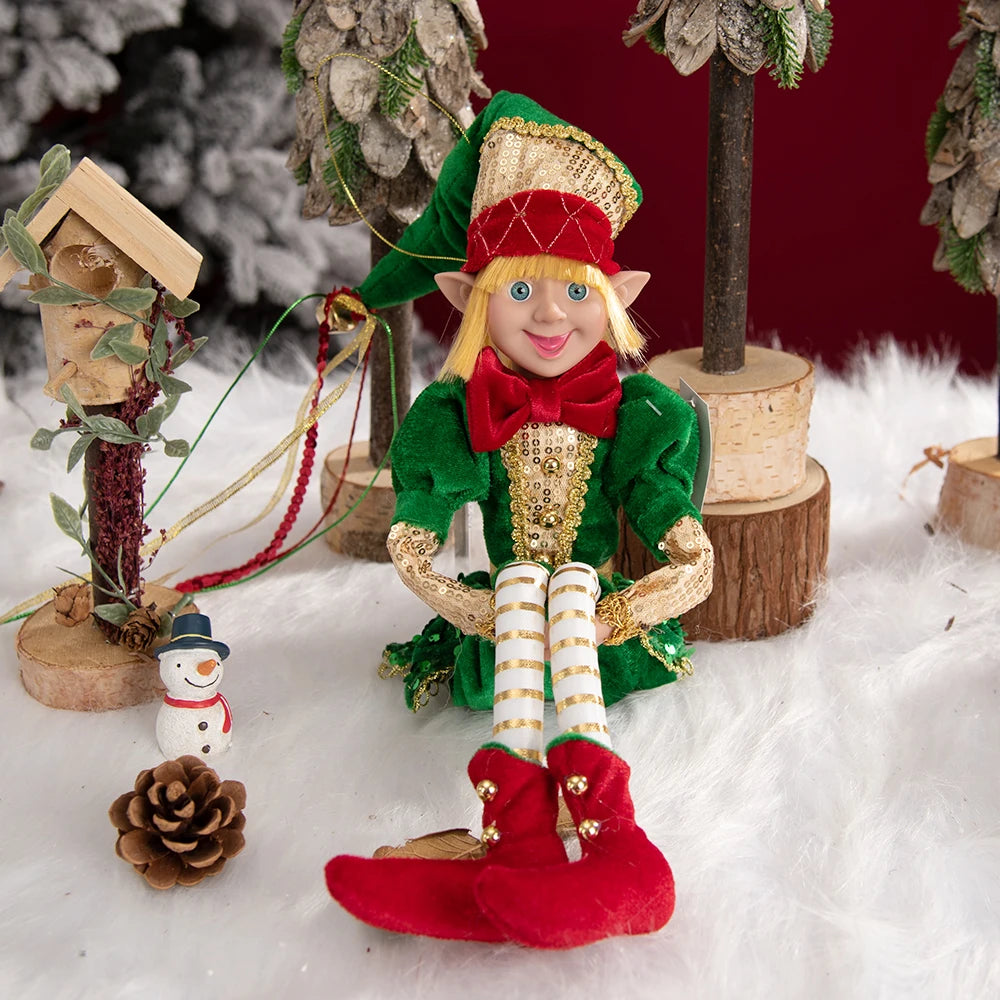 Bendable Christmas Elf Dolls – 50cm/19.6in Magical Holiday Ornaments (2 PCS Set)