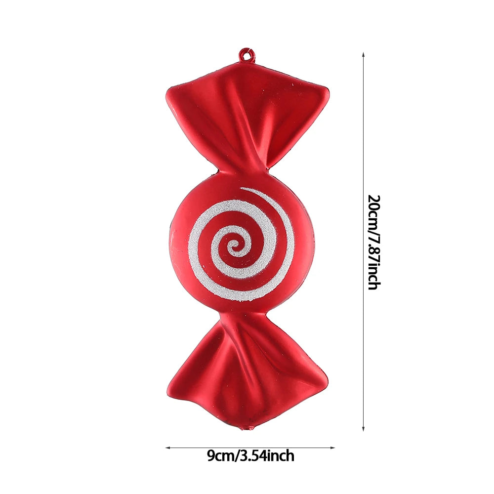 Big Size Candy-Shaped Christmas Ornaments – Hanging Candy Canes & Lollipop Tree Balls for Festive Decor