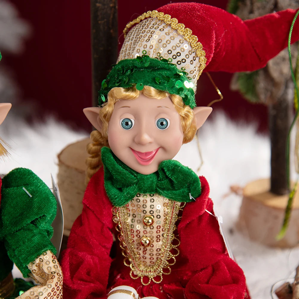 Bendable Christmas Elf Dolls – 50cm/19.6in Magical Holiday Ornaments (2 PCS Set)