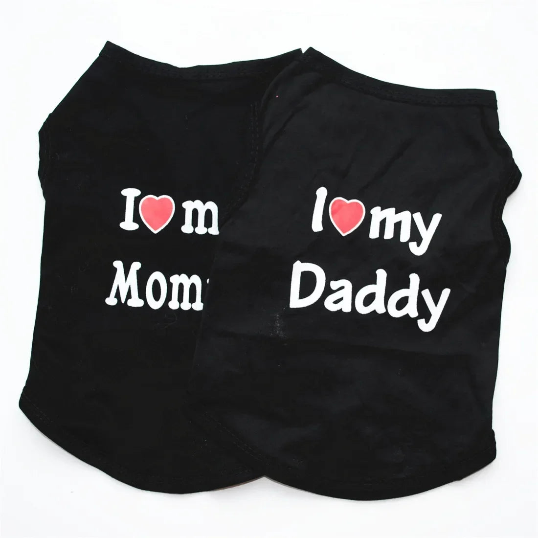 "I Love My Mommy/ I Love My Daddy" Dog Vest – Spring Pet Shirt for Small Dogs & Cats