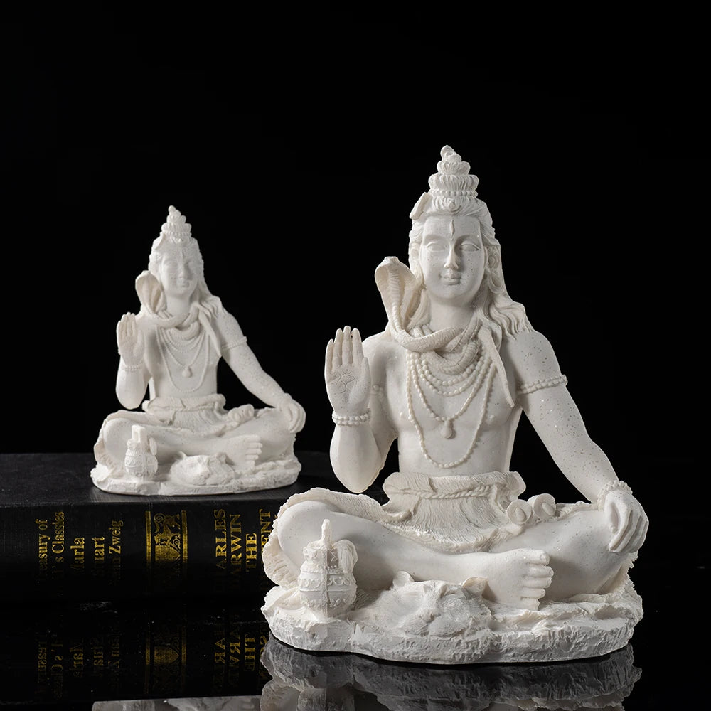 Vilead Sandstone Shiva Statue – 13cm Resin Yoga Figurine for Zen, Meditation, and Home Decor