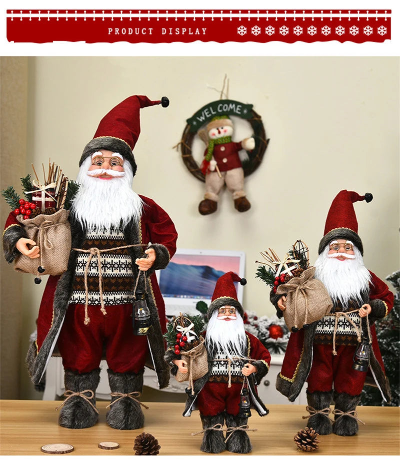 30/45Cm Standing Santa Claus Christmas Figurine – Festive Holiday Decoration for Kids & Home