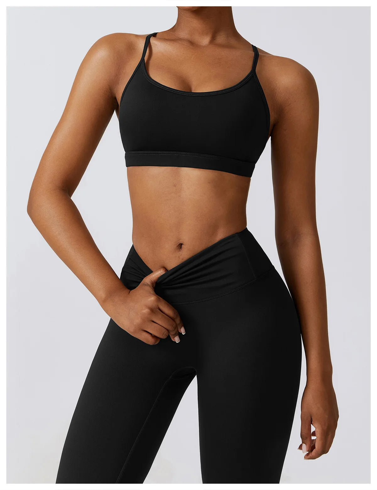 Women's Seamless Yoga Set – Workout Clothes with Sports Bra, Crop Top, and Leggings