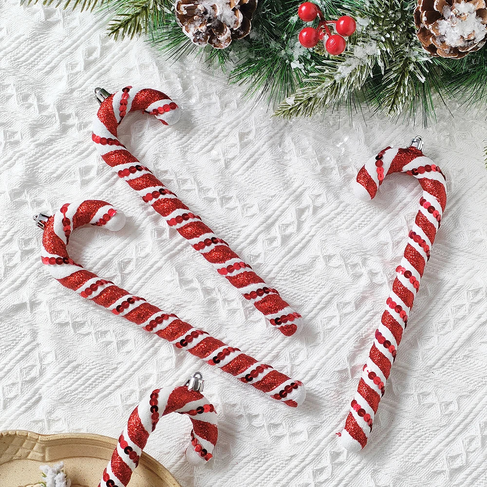 Big Size Candy-Shaped Christmas Ornaments – Hanging Candy Canes & Lollipop Tree Balls for Festive Decor