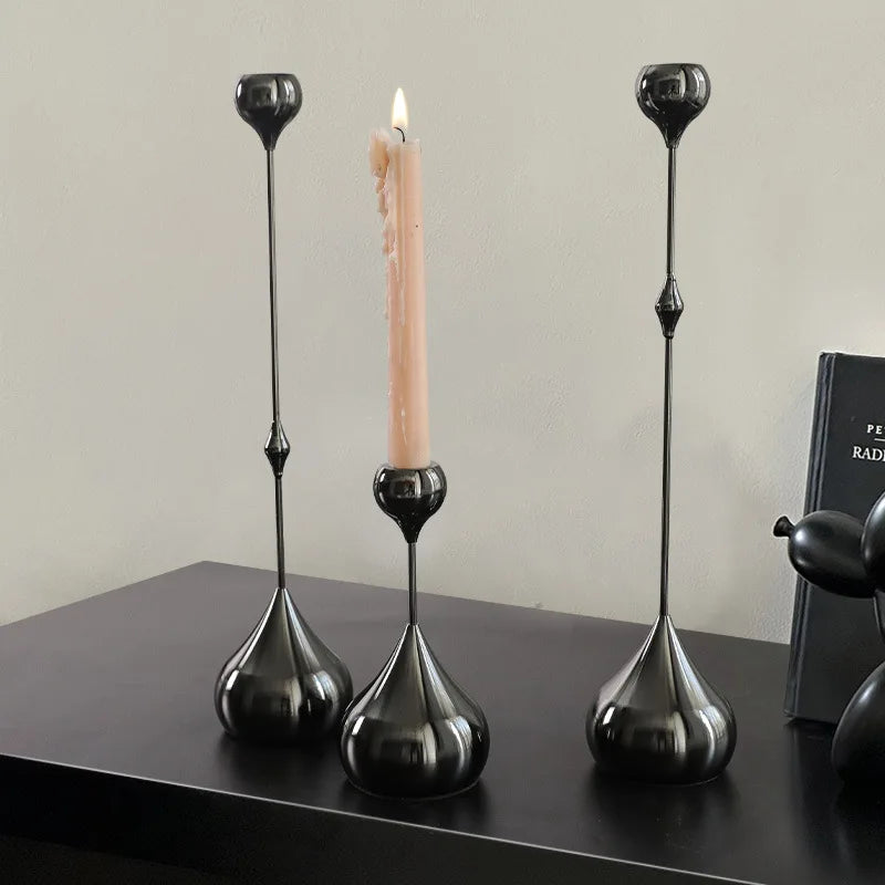 Luxury 3-Piece Silver Candlestick Holder Set - Nordic Metal Candle Holders for Home Decor, Table Centerpiece, Elegant Crafts