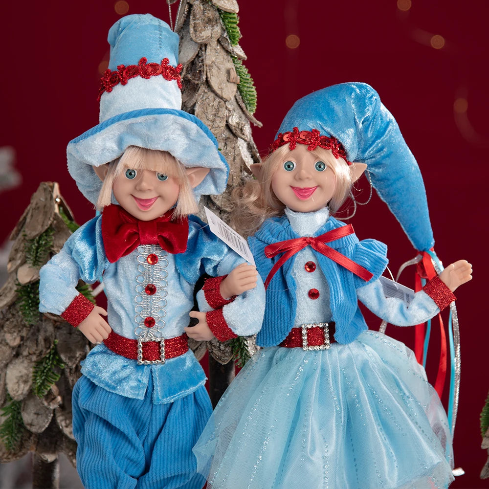 Bendable Christmas Elf Dolls – 50cm/19.6in Magical Holiday Ornaments (2 PCS Set)